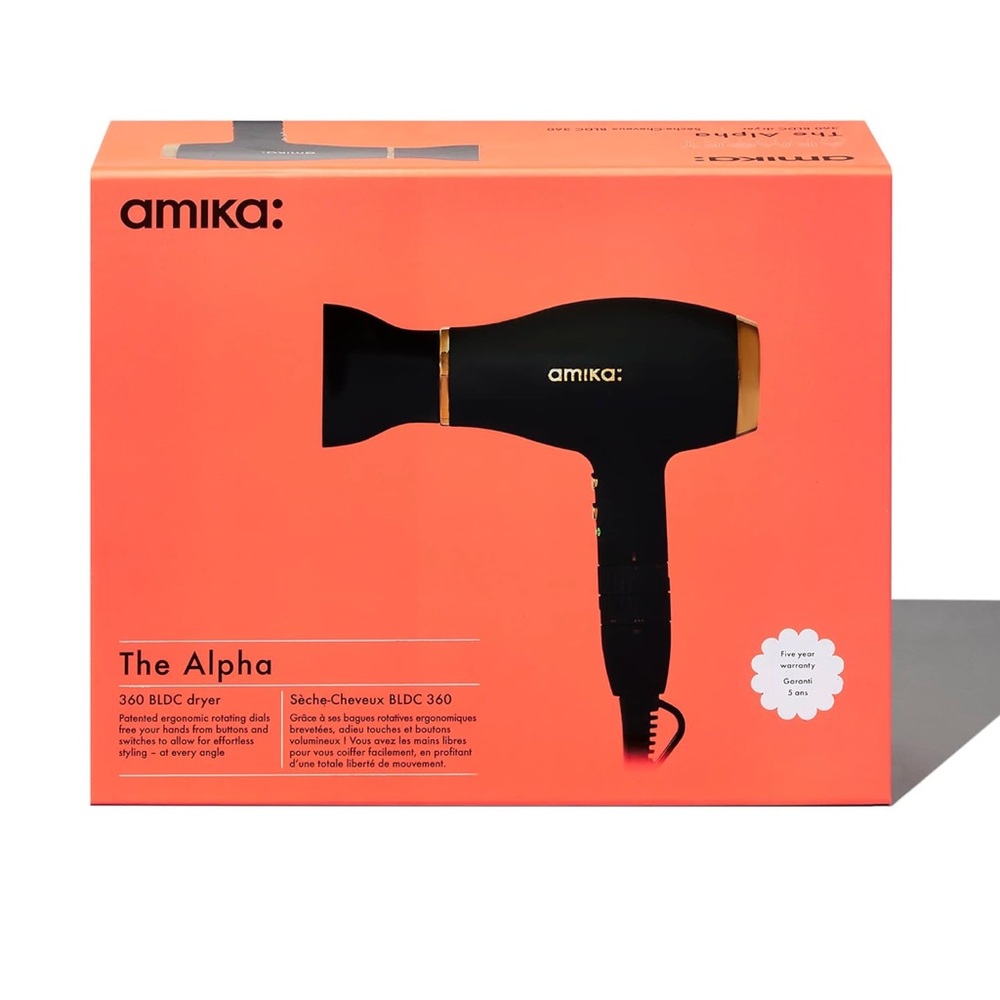 Amika The Alpha Hair Dryer in Black and Gold